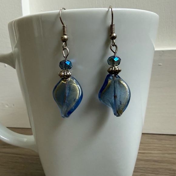 Jewelry - Blue Glass Dangle Earrings